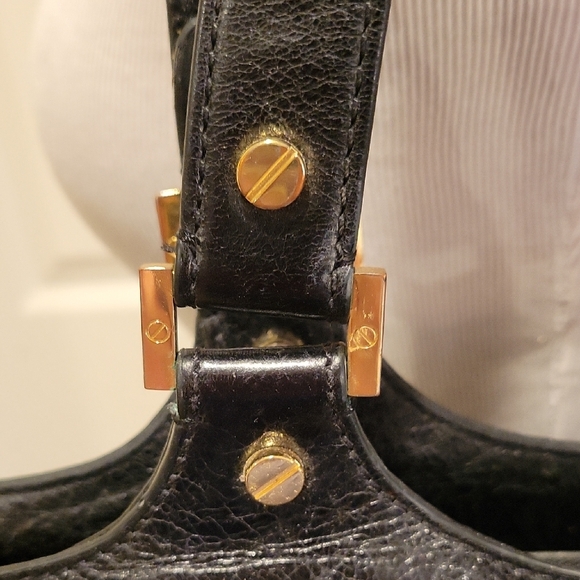 Tory Burch Bombe Black Leather Tote Bag - Picture 2 of 9